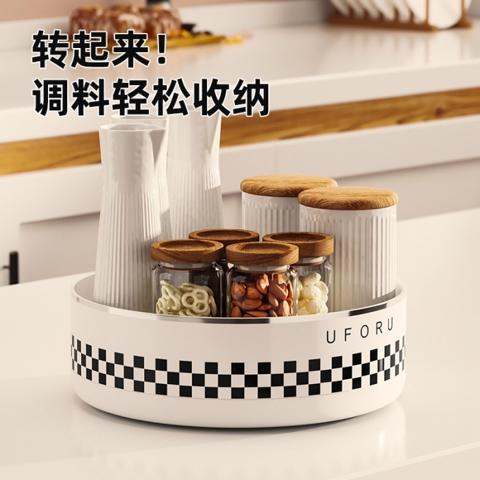 厨房调味料用品旋转置物架托盘